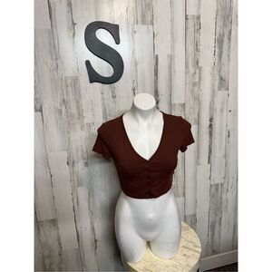 Brown crop top